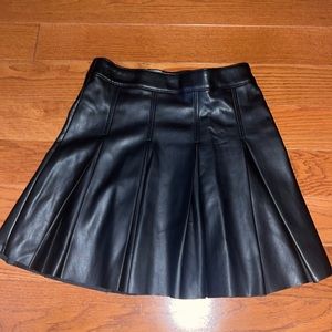 Leather Pleated Skirt